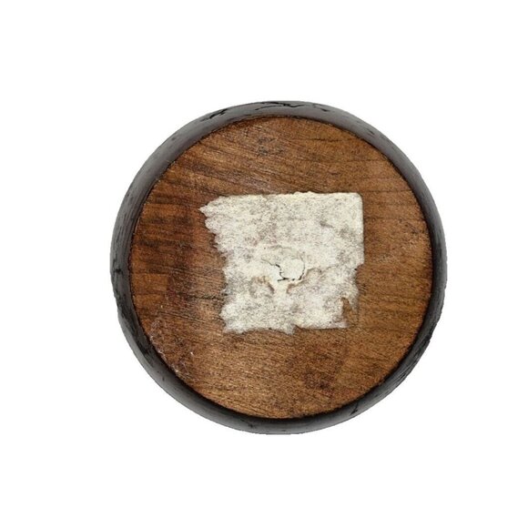 3.75” Petit Carved Wood Vase, Wall Snug Flat Side - Picture 5 of 16